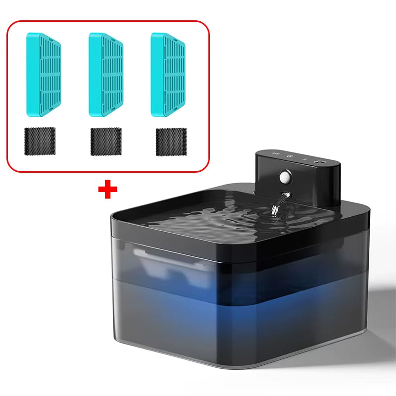 ROJECO Wireless Automatic Cat Water Fountain 2600Mah Pet Water Dispenser for Dog Cat Infrared Sensor Smart Pet Drinkier Fountain