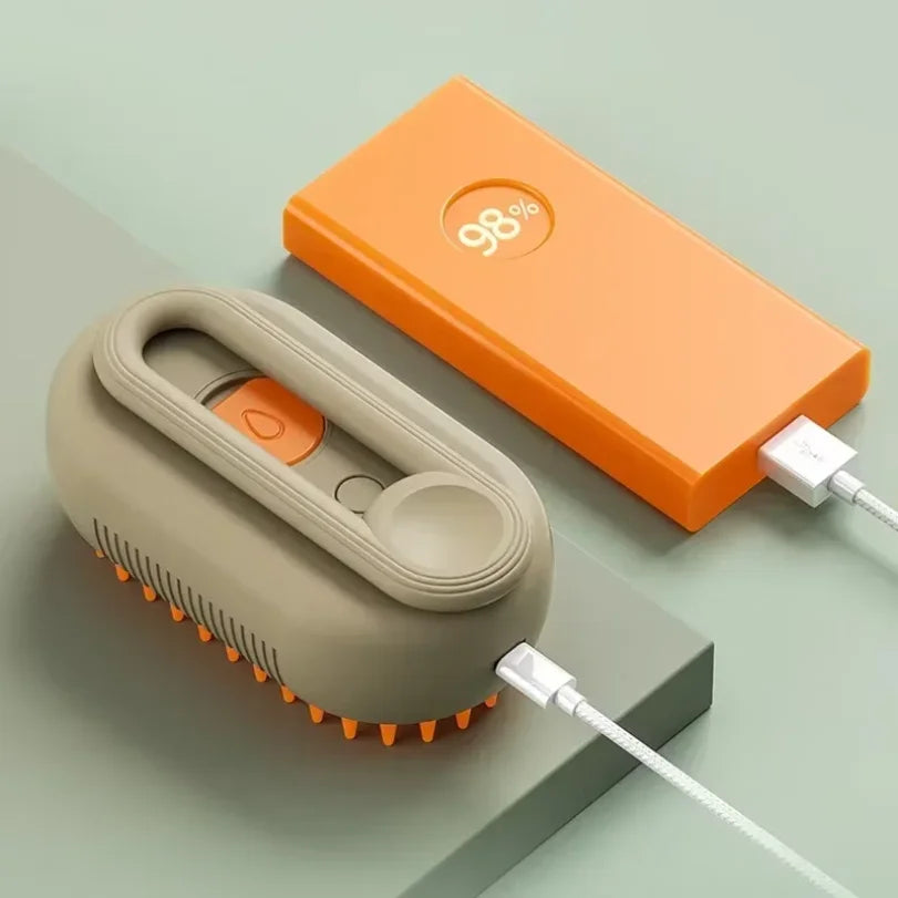 3-in-1 Pet Steam Brush – Spray, Massage & Deshedding