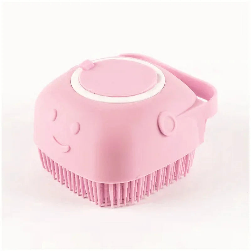 Pet Bath & Massage Brush – Built-In Shampoo Dispenser