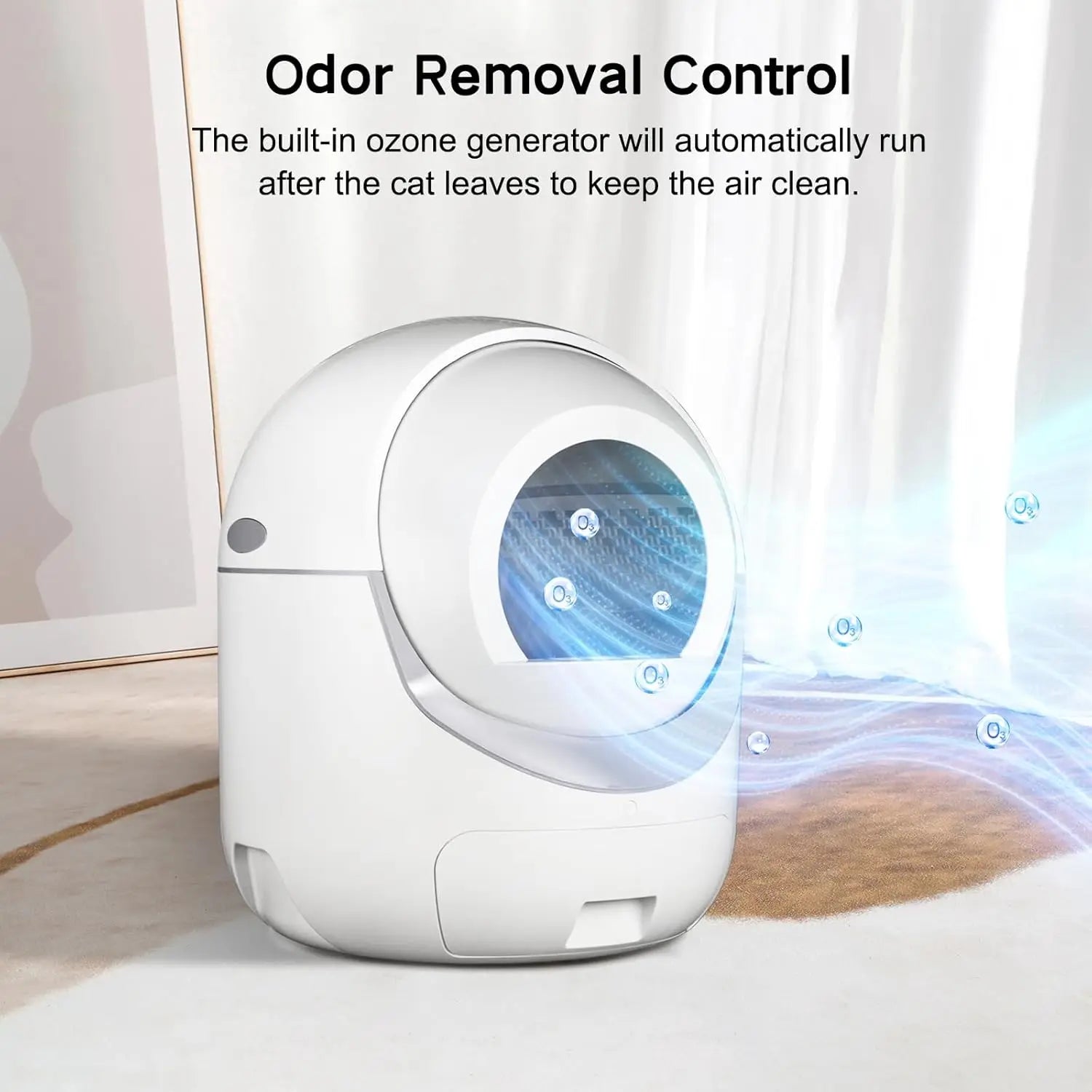 Automatic Self Cleaning Cat Litter Box with APP Control Odor Removal Safety Protection for Multiple Cats Customized Features