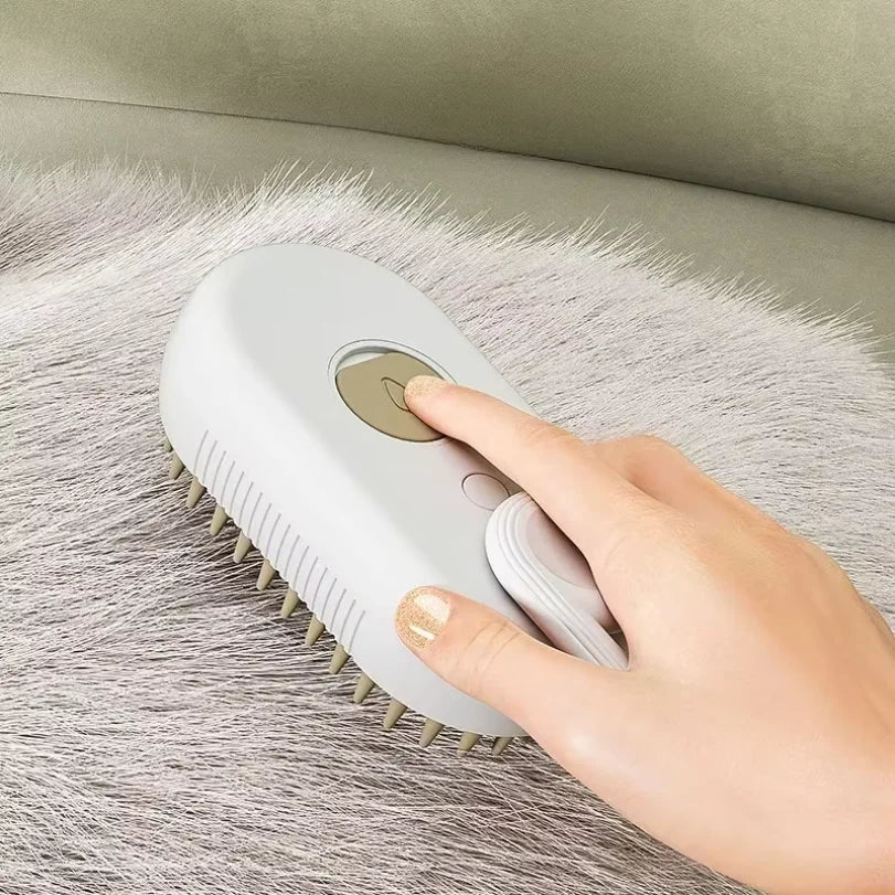 3-in-1 Pet Steam Brush – Spray, Massage & Deshedding