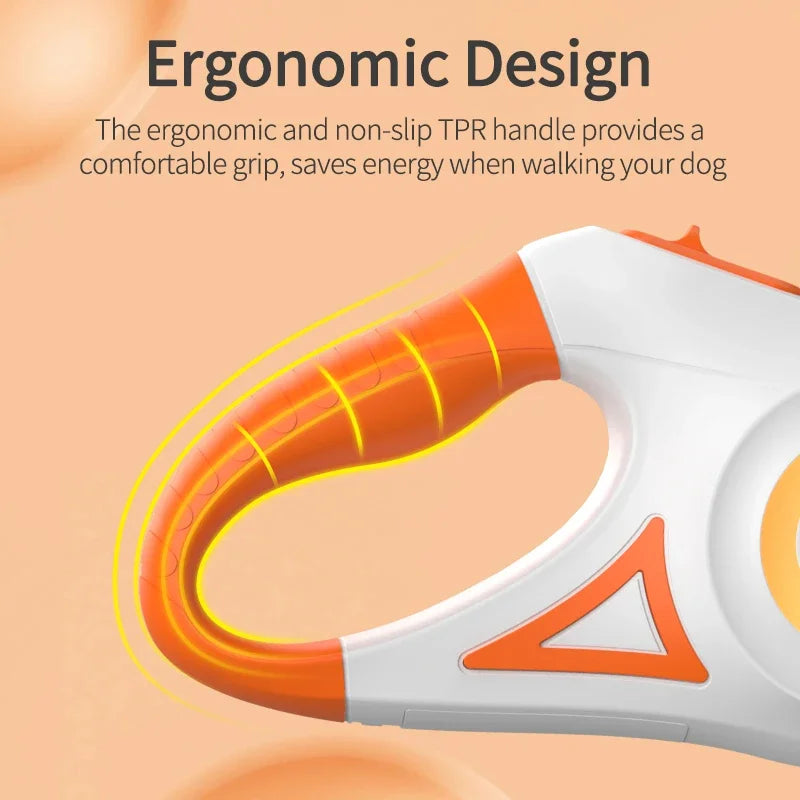 LED Retractable Dog Leash — 3M with Night Safety Light