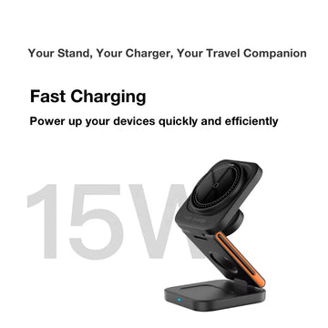 Magnetic foldable 3-in-1 charging station