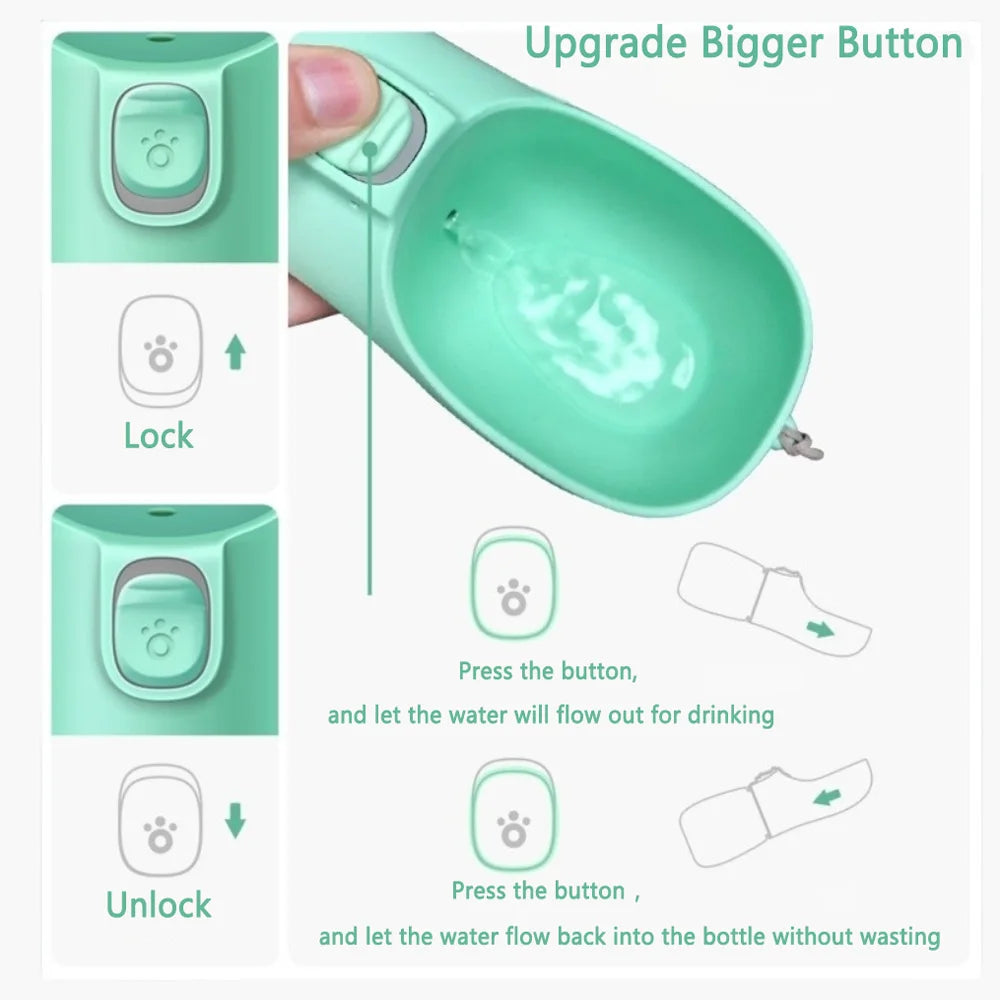 On-the-Go Dog Water Bottle — Dispenser for All Sizes