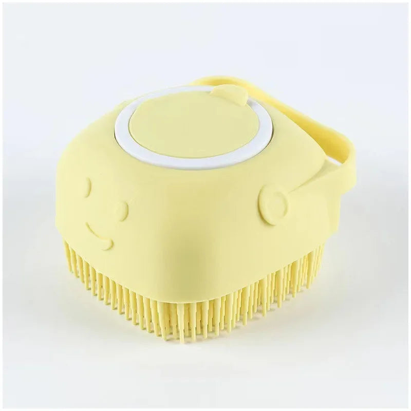 Pet Bath & Massage Brush – Built-In Shampoo Dispenser