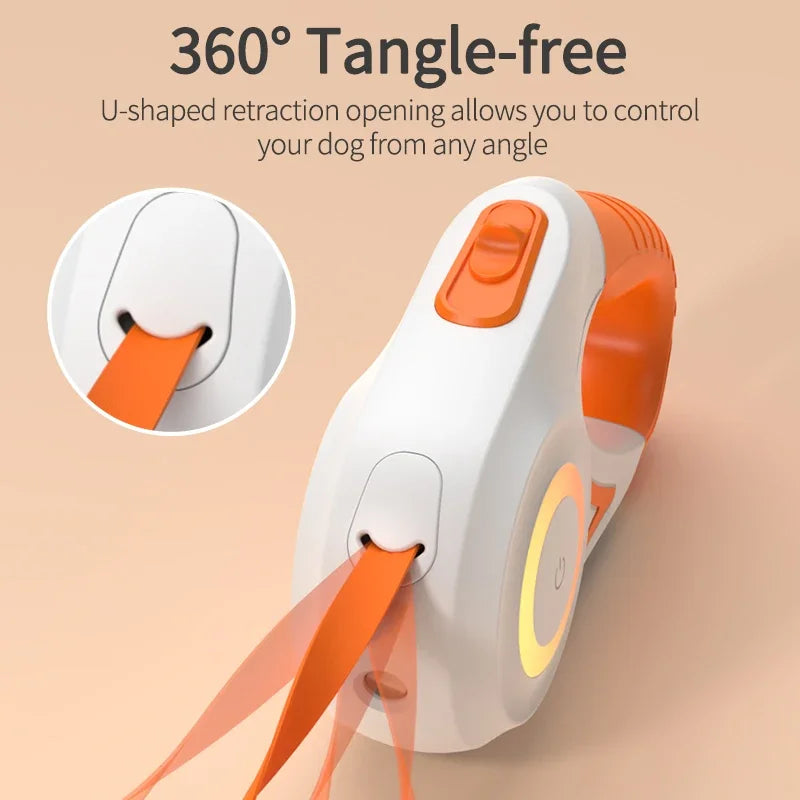 LED Retractable Dog Leash — 3M with Night Safety Light