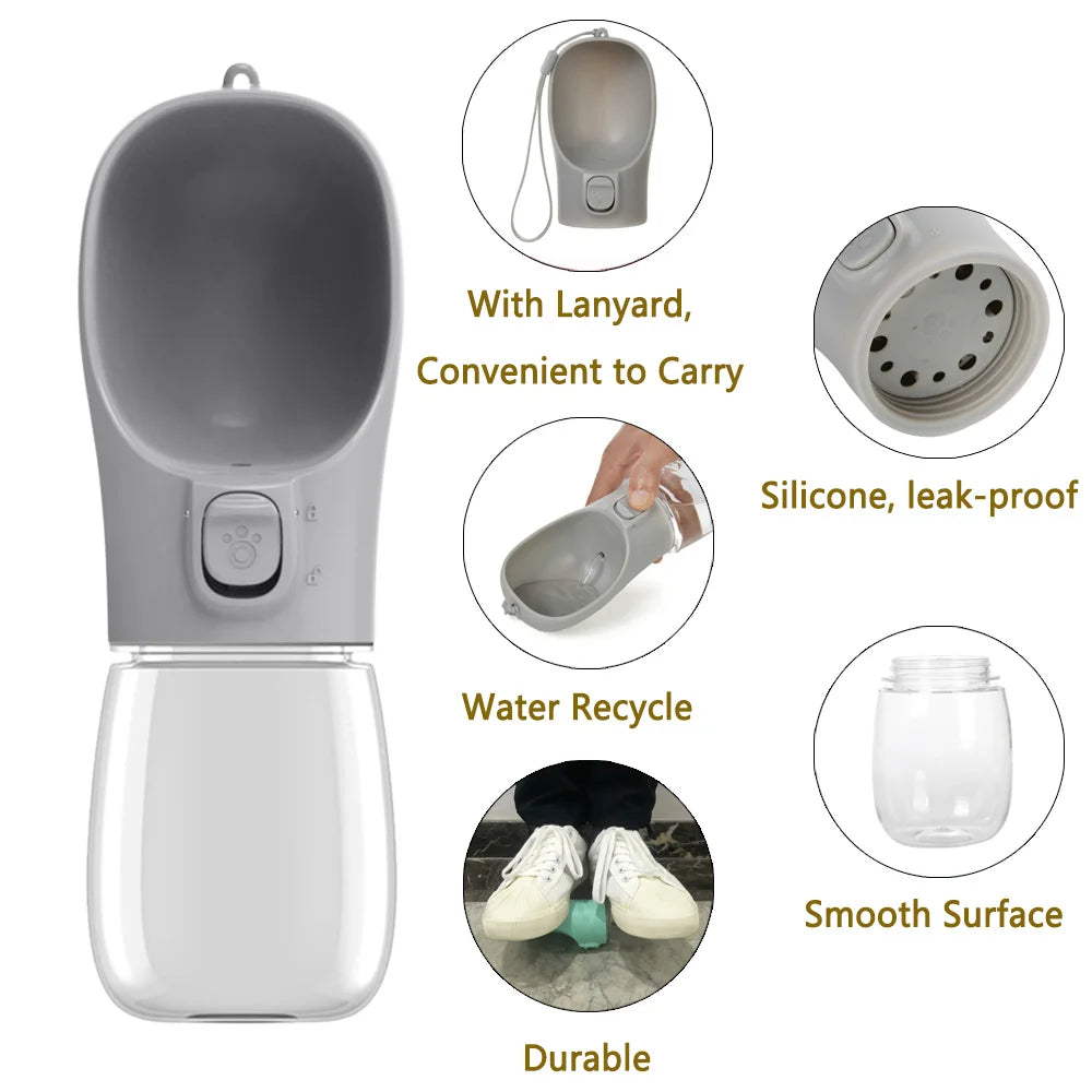 On-the-Go Dog Water Bottle — Dispenser for All Sizes