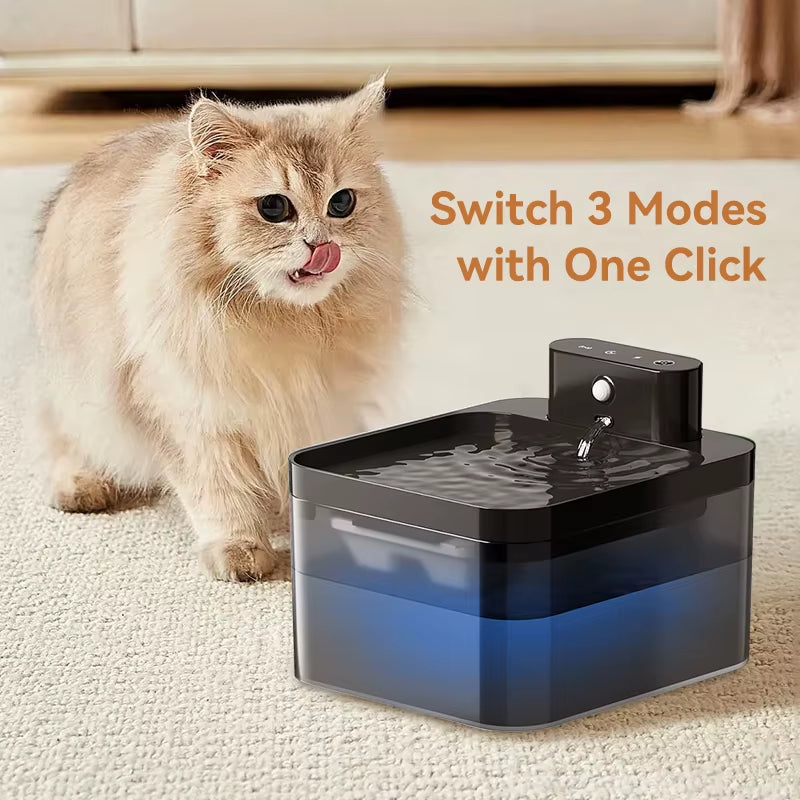 ROJECO Wireless Automatic Cat Water Fountain 2600Mah Pet Water Dispenser for Dog Cat Infrared Sensor Smart Pet Drinkier Fountain