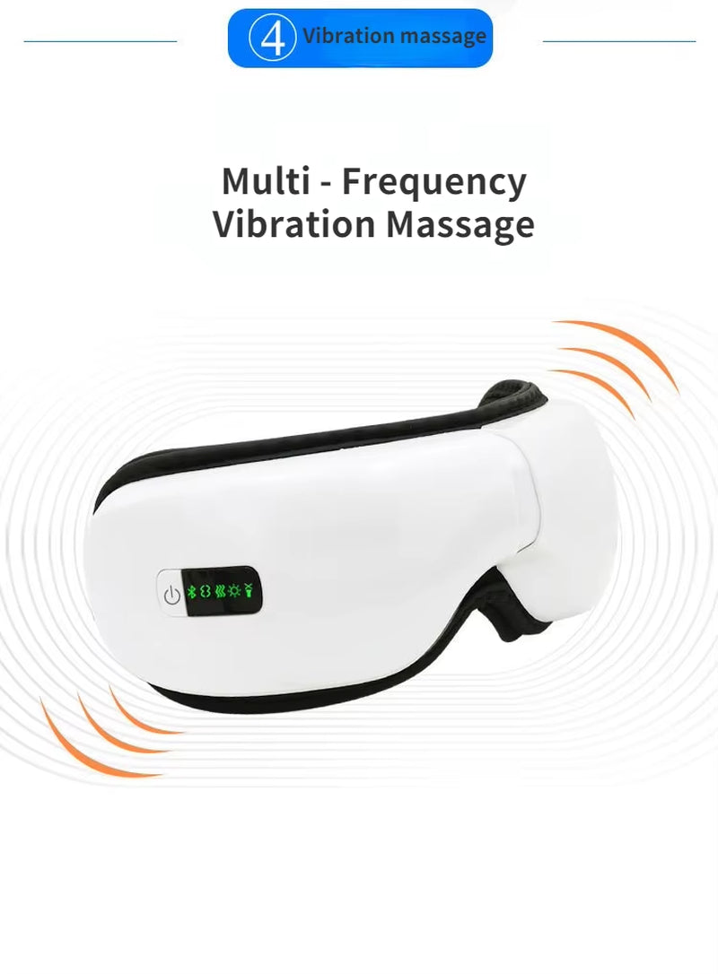 Heated eye massage device with bluetooth