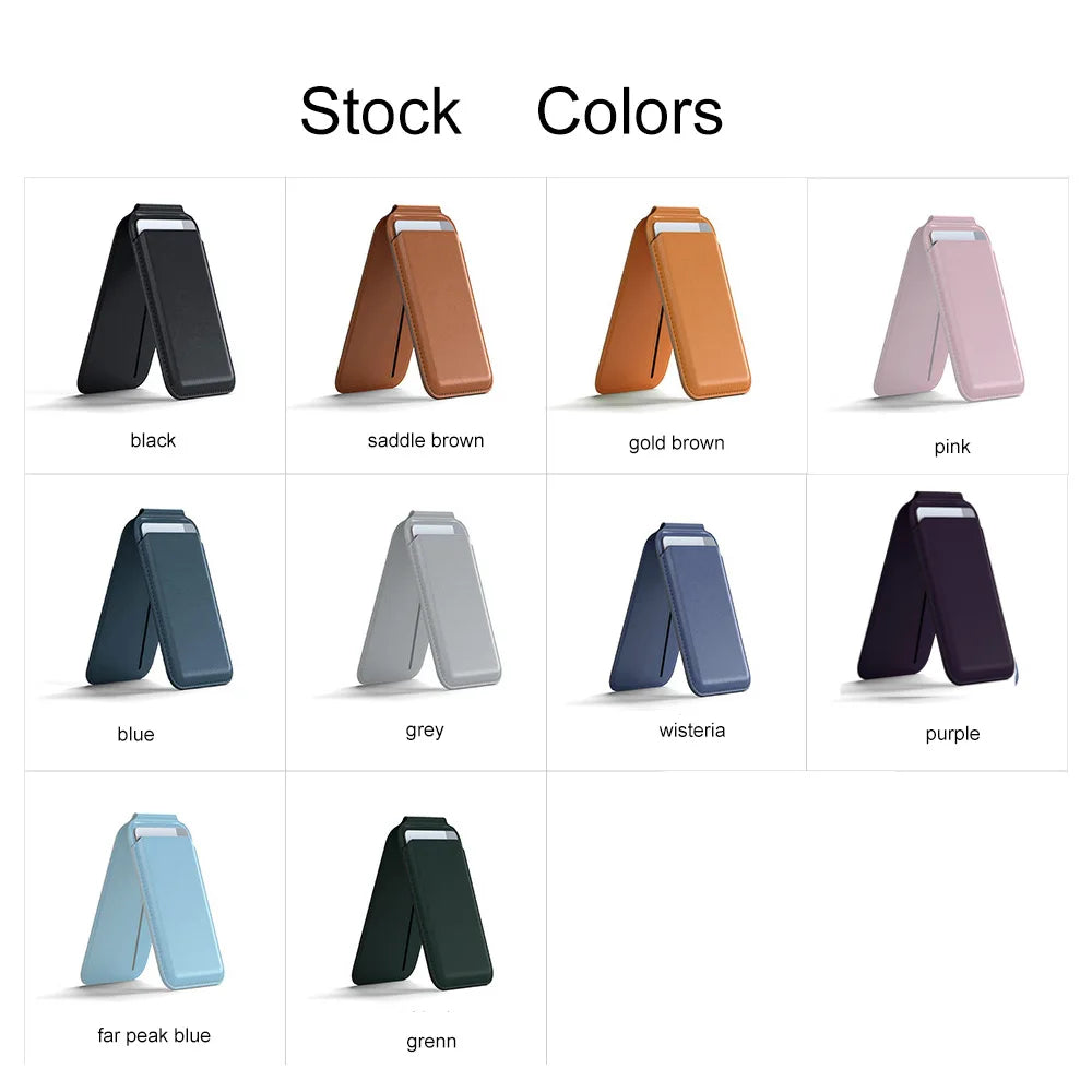 Magnetic leather wallet