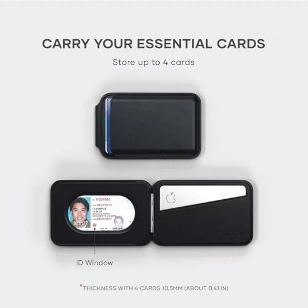 Magnetic leather wallet