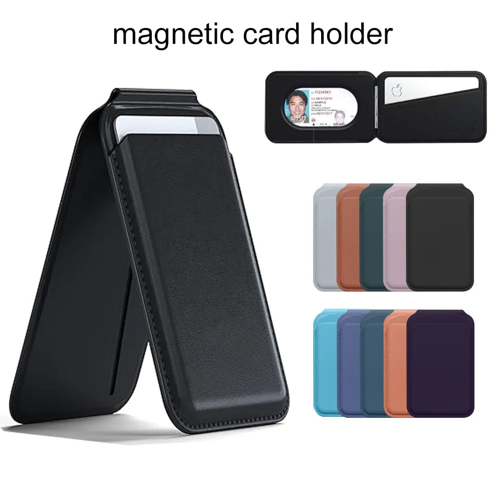 Magnetic leather wallet