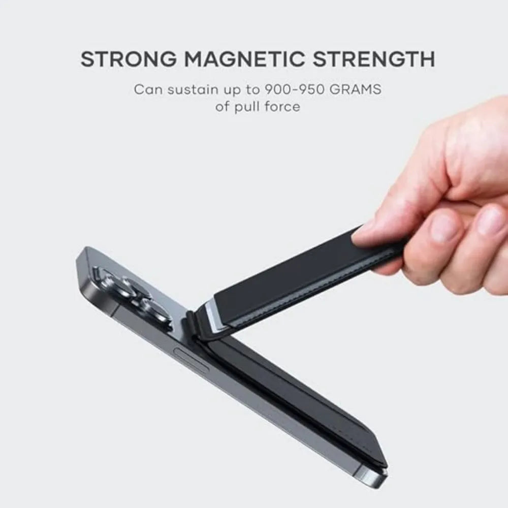 Magnetic leather wallet