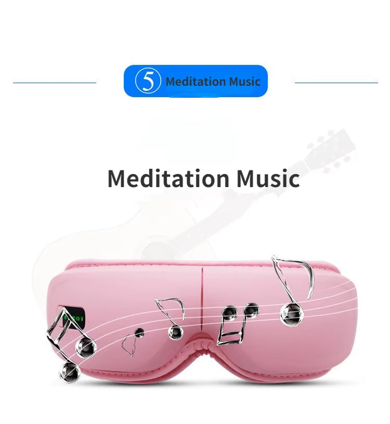 Heated eye massage device with bluetooth