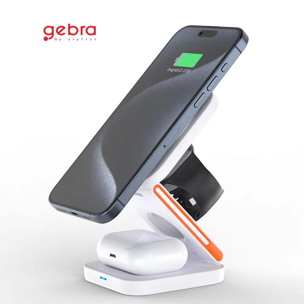 Magnetic foldable 3-in-1 charging station
