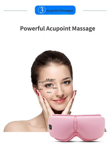 Heated eye massage device with bluetooth