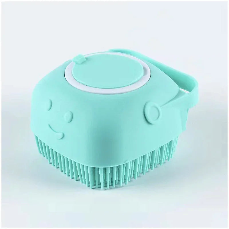 Pet Bath & Massage Brush – Built-In Shampoo Dispenser