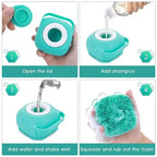 Pet Bath & Massage Brush – Built-In Shampoo Dispenser