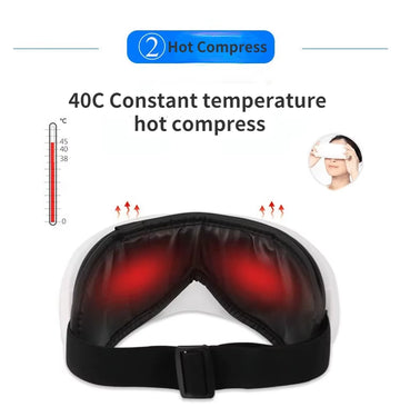 Heated eye massage device with bluetooth
