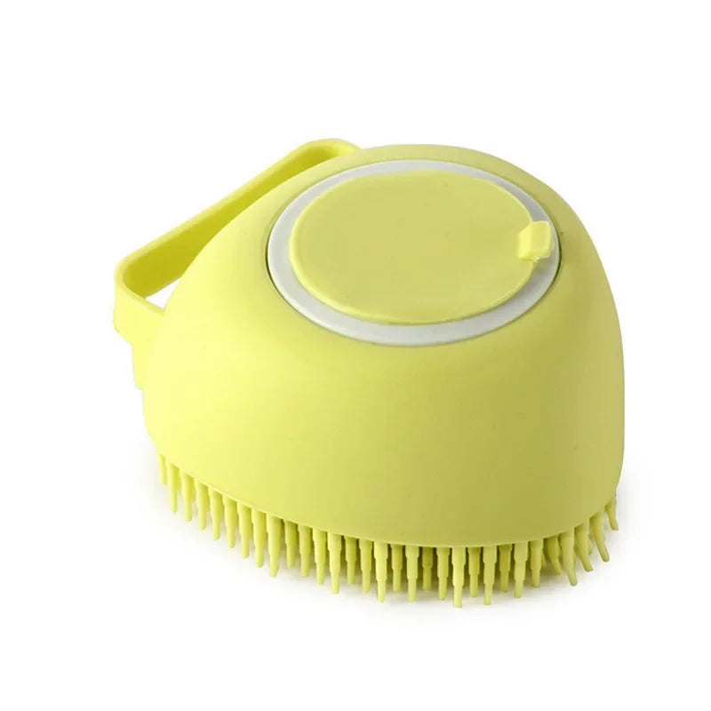 Pet Bath & Massage Brush – Built-In Shampoo Dispenser