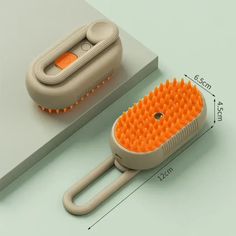 3-in-1 Pet Steam Brush – Spray, Massage & Deshedding